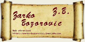 Žarko Božorović vizit kartica